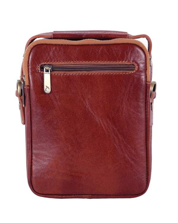 کیف دوشی چرم مدل DG74 عسلی چرم بارز Charm Barez - تصویر 4