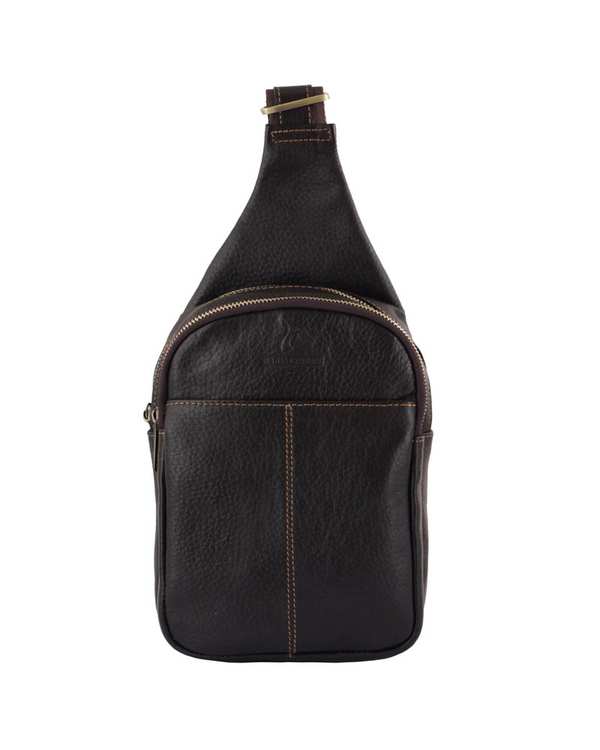 کیف مردانه کراس بادی چرم مدل DG65.1 قهوه ای چرم بارز Charm Barez