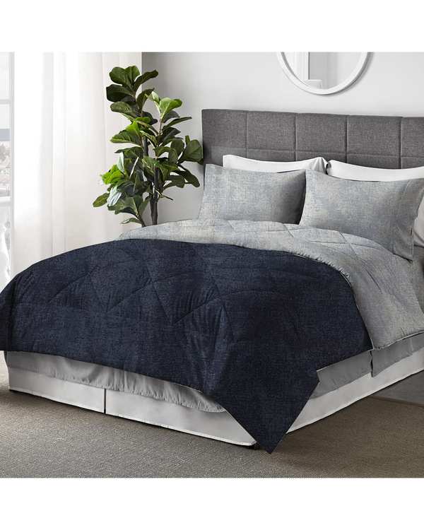 روتختی دو نفره 4 تکه ترک عرض 160 آبی و سرمه ای چیداری Chidary طرح پتینه