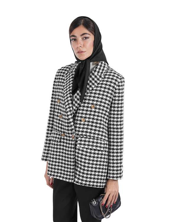 کت زنانه پیچازی سفید مشکی مالینو Malino کد 1723026306 - تصویر 2