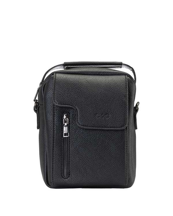 کیف چرم کراس بادی مردانه مشکی صاد Saad مدل HZ2204 - تصویر 2