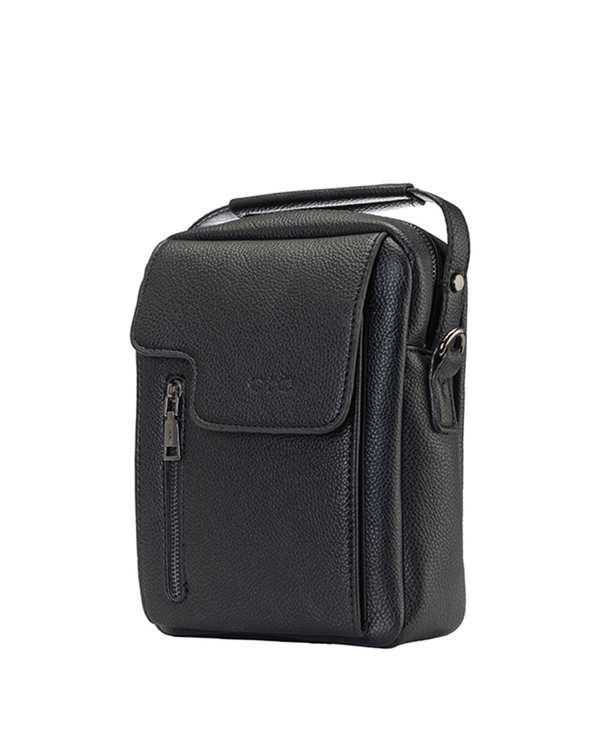 کیف چرم کراس بادی مردانه مشکی صاد Saad مدل HZ2204 - تصویر 3