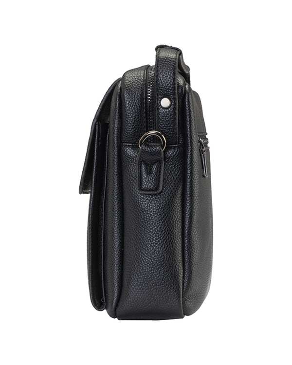 کیف چرم کراس بادی مردانه مشکی صاد Saad مدل HZ2204 - تصویر 4