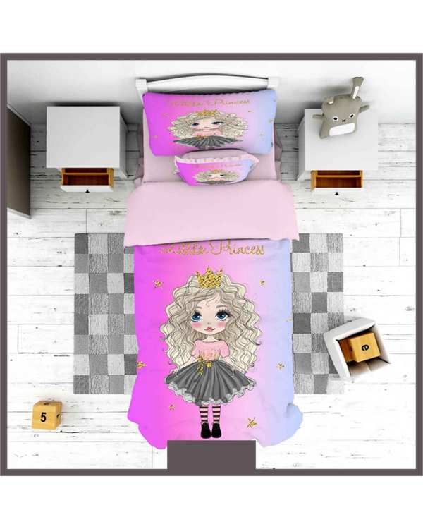 روتختی بچگانه یک نفره 5 تکه صورتی نوپه هوم Nopehome طرح دختر کد T4811