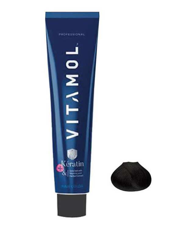 رنگ مو ویتامول Vitamol سری طبیعی رنگ قهوه ای خیلی تیره شماره 2 حجم 120ml