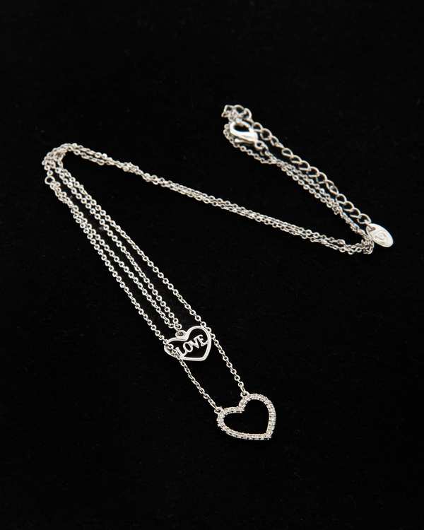 گردنبند قلب و LOVE دو تایی طرح سواروسکی SWAROVSKI - تصویر 2