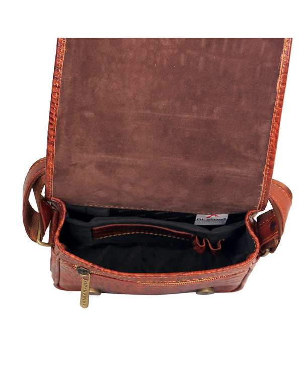 کیف چرم دوشی عسلی چرم بارز Charm Barez مدل DG26.KO - تصویر 2