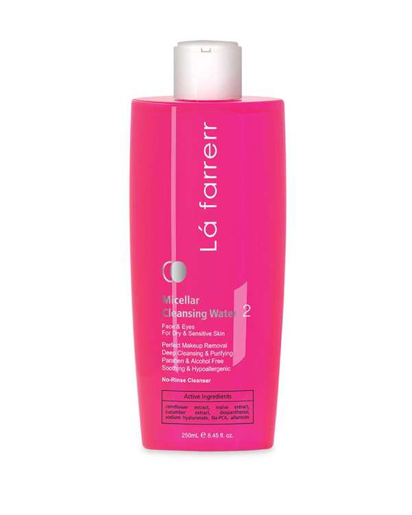 محلول پاک کننده آرایش لافارر La Farrerr مدل 02 مناسب پوست های خشک و حساس 250ml