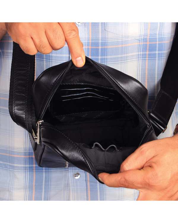 کیف چرم دوشی مشکی چرم بارز Charm Barez مدل DG67 - تصویر 8
