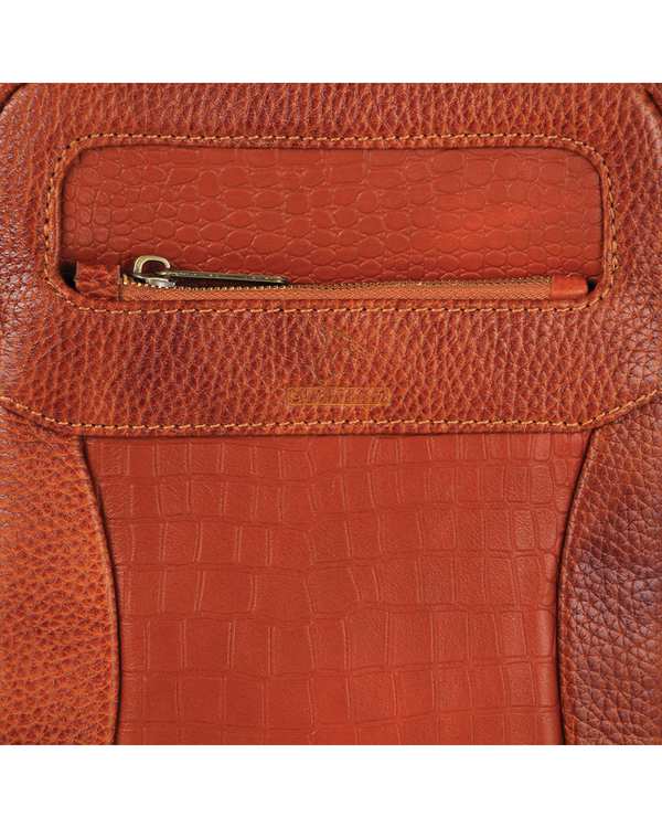 کیف چرم دوشی عسلی چرم بارز Charm Barez مدل DG67.1 - تصویر 5