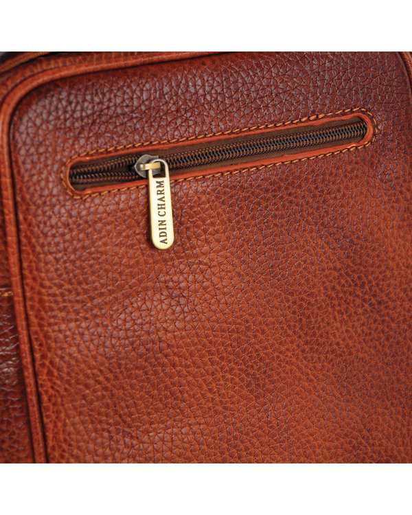 کیف چرم دوشی عسلی چرم بارز Charm Barez مدل DG67.1 - تصویر 9