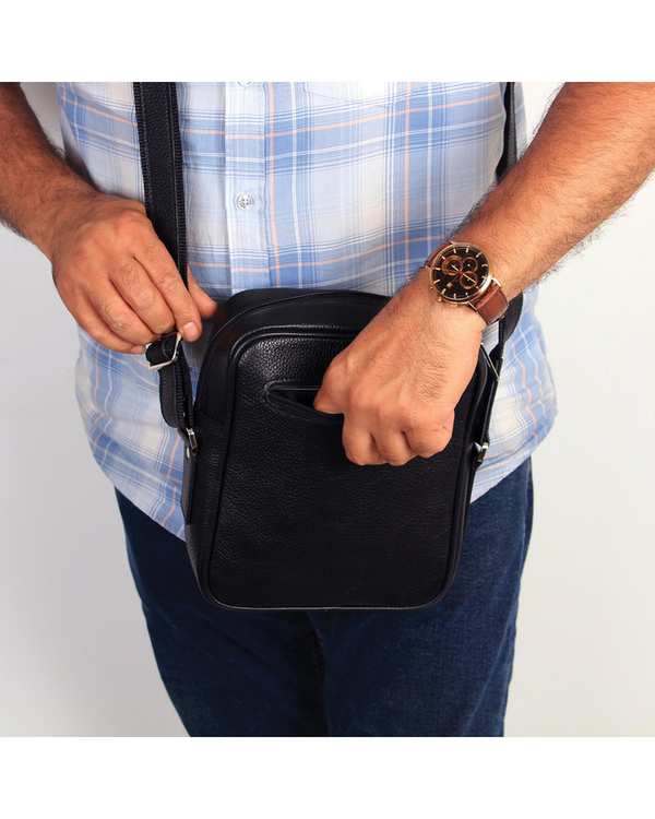 کیف چرم دوشی مشکی چرم بارز Charm Barez مدل DG67.1 - تصویر 4