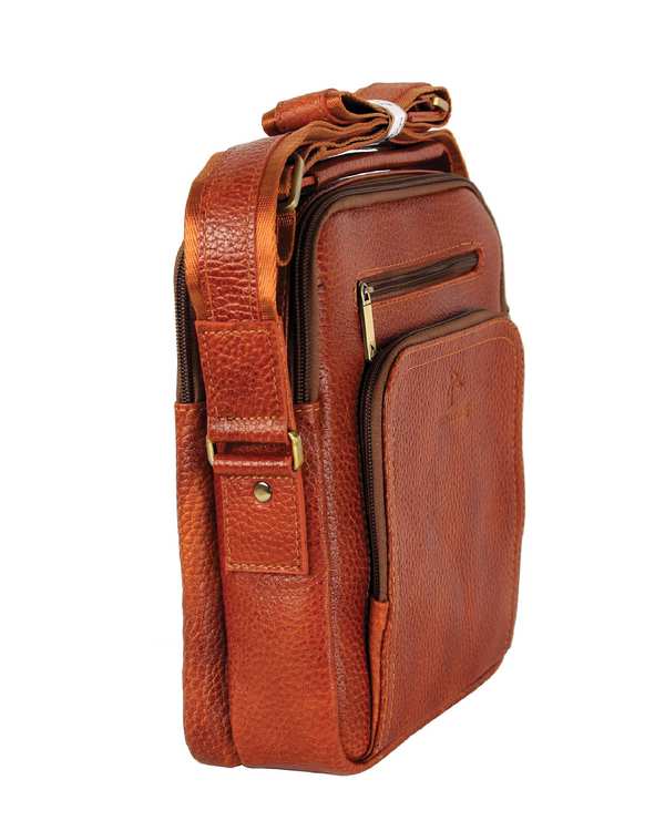کیف چرم دوشی عسلی چرم بارز Charm Barez مدل DG68.1 - تصویر 4