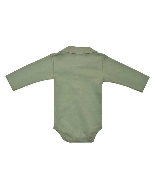 بادی نوزادی آستین بلند سبز سدری بی بی وان Baby One مدل 104 -25 - تصویر 2