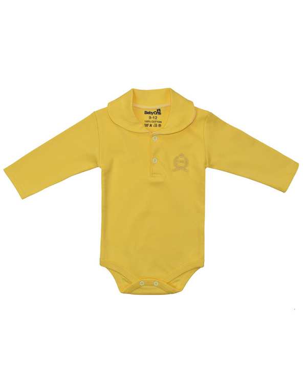 بادی نوزادی آستین بلند زرد بی بی وان Baby One مدل 104 -26