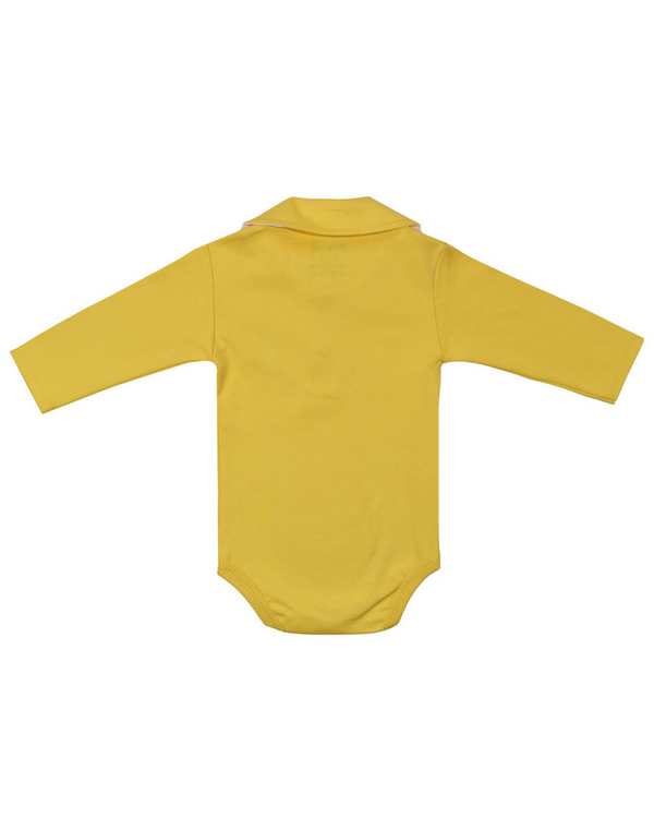 بادی نوزادی آستین بلند زرد بی بی وان Baby One مدل 104 -26 - تصویر 2