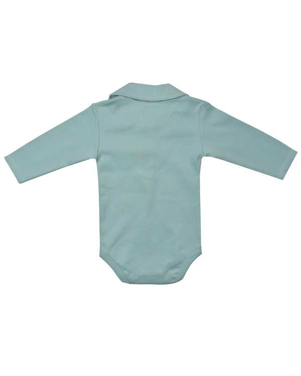 بادی نوزادی آستین بلند سبز بی بی وان Baby One مدل 104 -27 - تصویر 2