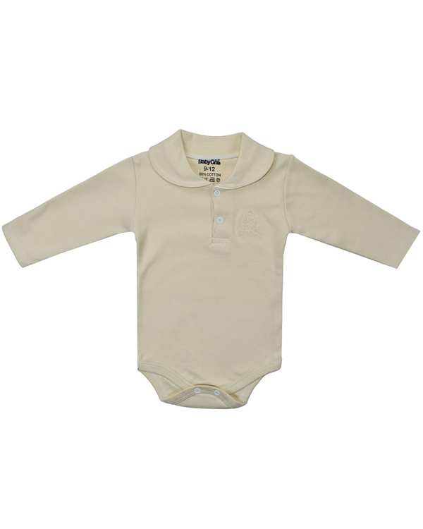 بادی نوزادی آستین بلند کرم بی بی وان Baby One مدل 104 -28