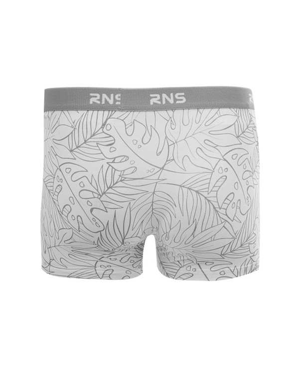 شورت مردانه نیم پا طوسی سفید آر ان اس RNS کد 12261946 طرح برگ - تصویر 2