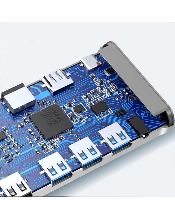 داک استیشن 10 پورت USB-C لنشن Lention مدل D53s خاکستری - تصویر 4