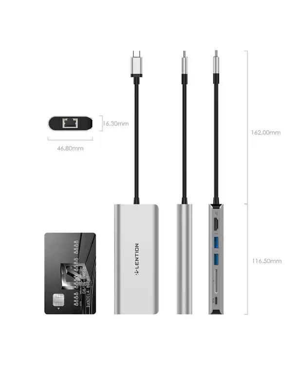 هاب 6 پورت USB-C لنشن Lention مدل C68 خاکستری - تصویر 6
