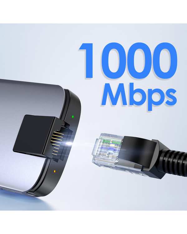 هاب 8 پورت USB-C لنشن Lention مدل C48 خاکستری - تصویر 5