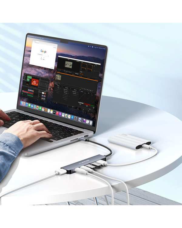هاب 6 پورت USB-C لنشن Lention مدل CE35s خاکستری - تصویر 5