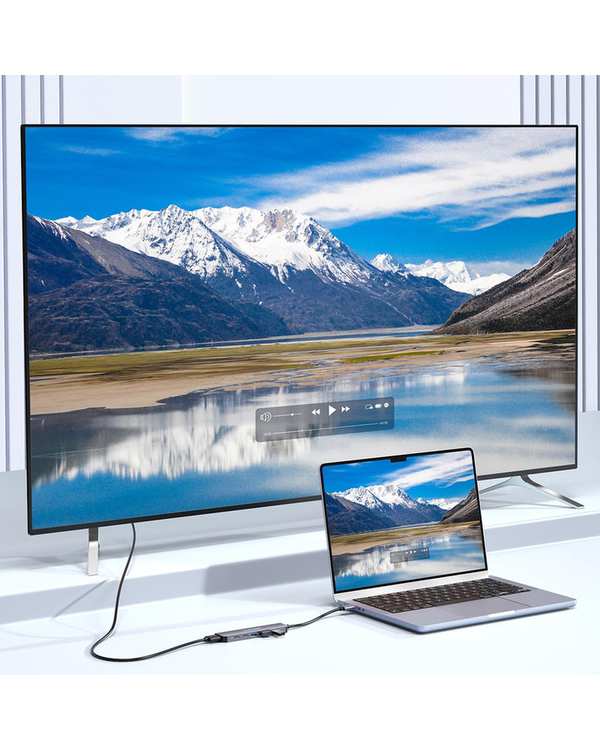 هاب 6 پورت USB-C لنشن Lention مدل CE35s خاکستری - تصویر 6