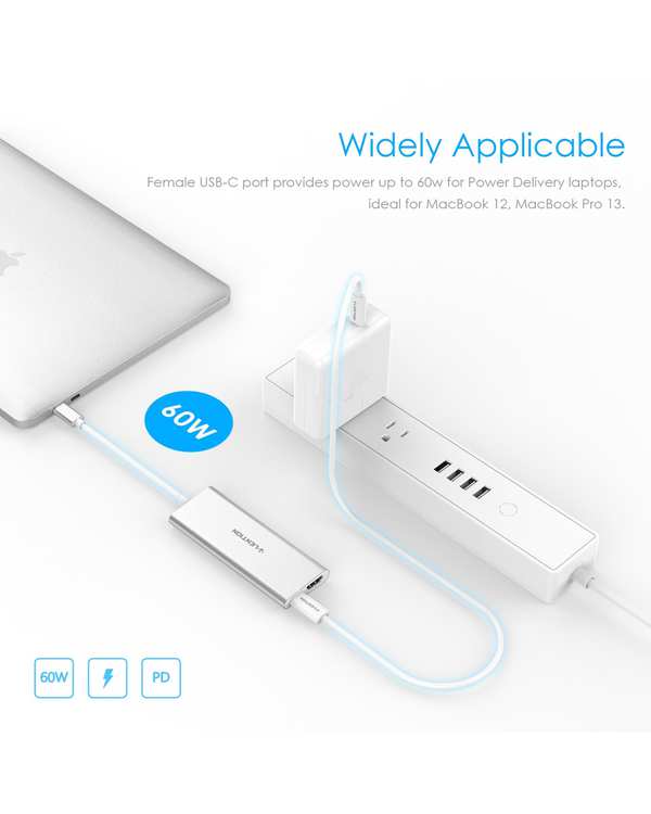 هاب 6 پورت USB-C لنشن Lention مدل C35 نقره ای - تصویر 4