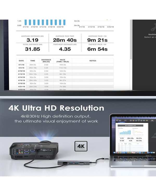 هاب 5 پورت USB-C لنشن Lention مدل C25 خاکستری - تصویر 8