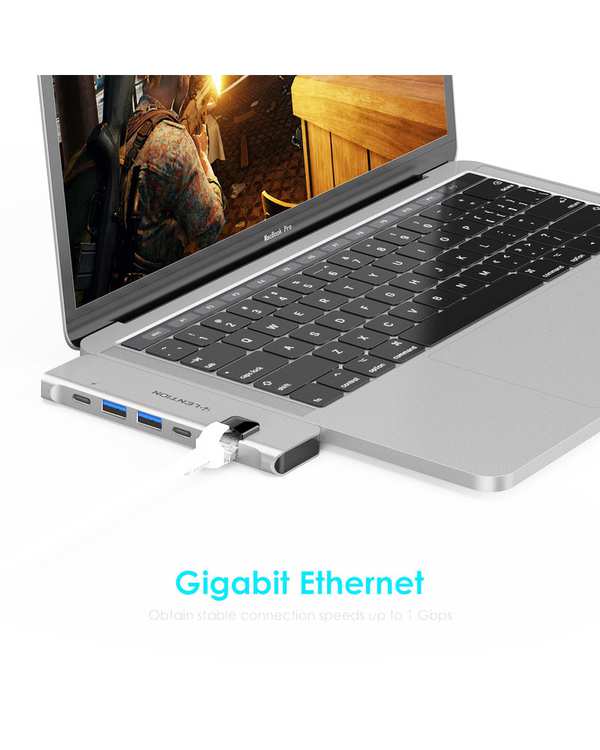هاب 6 پورت USB-C لنشن Lention مدل CS65 نقره ای - تصویر 6