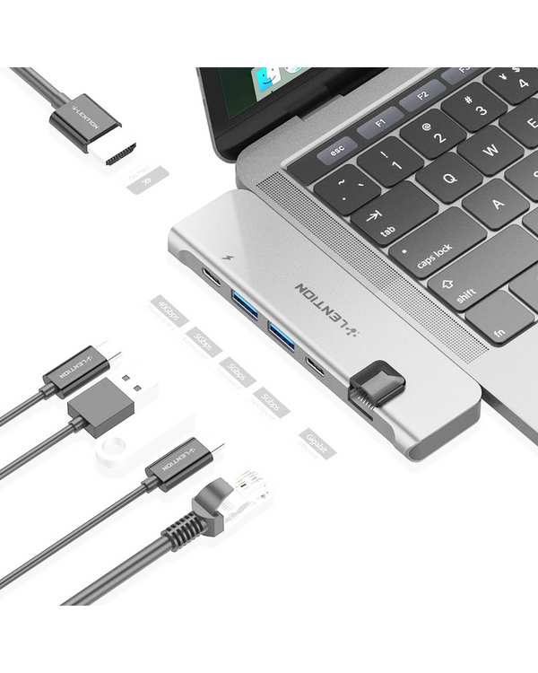 هاب 6 پورت USB-C لنشن Lention مدل CS65 نقره ای - تصویر 7
