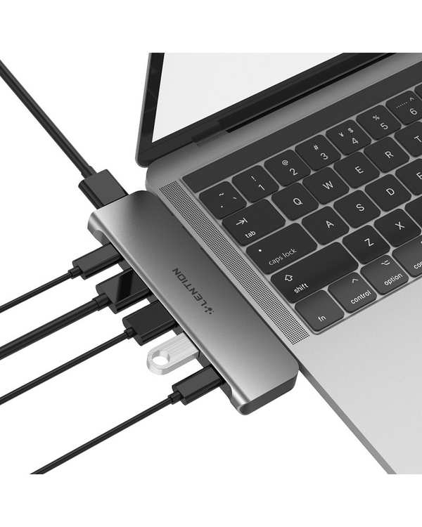هاب 6 پورت USB-C لنشن Lention مدل CS67 خاکستری - تصویر 3