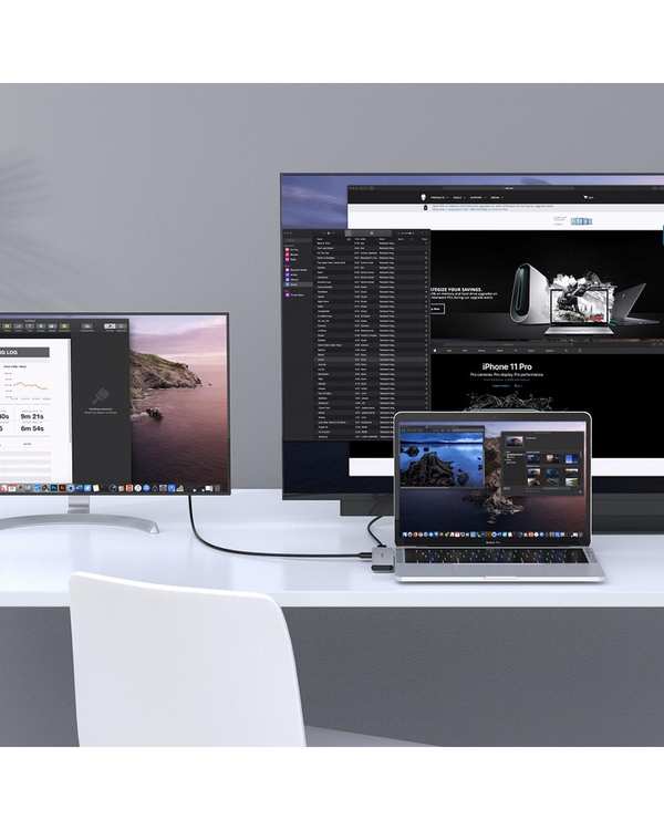 هاب 6 پورت USB-C لنشن Lention مدل CS67 خاکستری - تصویر 4