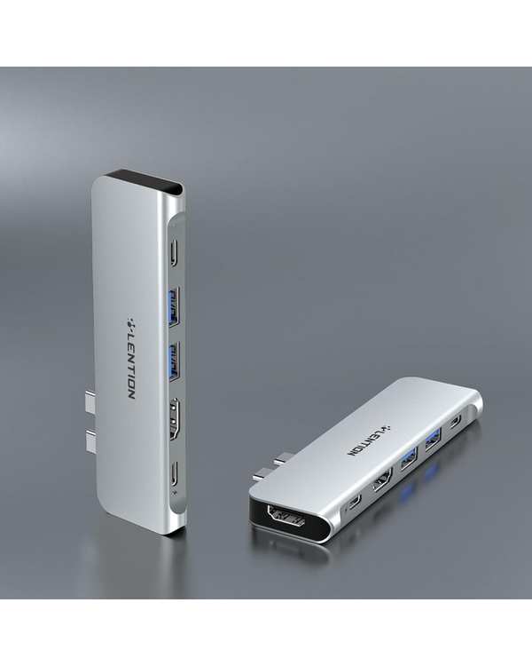 هاب 6 پورت USB-C لنشن Lention مدل CS67 خاکستری - تصویر 5