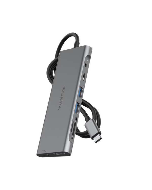 هاب 8 پورت USB-C لنشن Lention مدل C37-1M خاکستری - تصویر 3