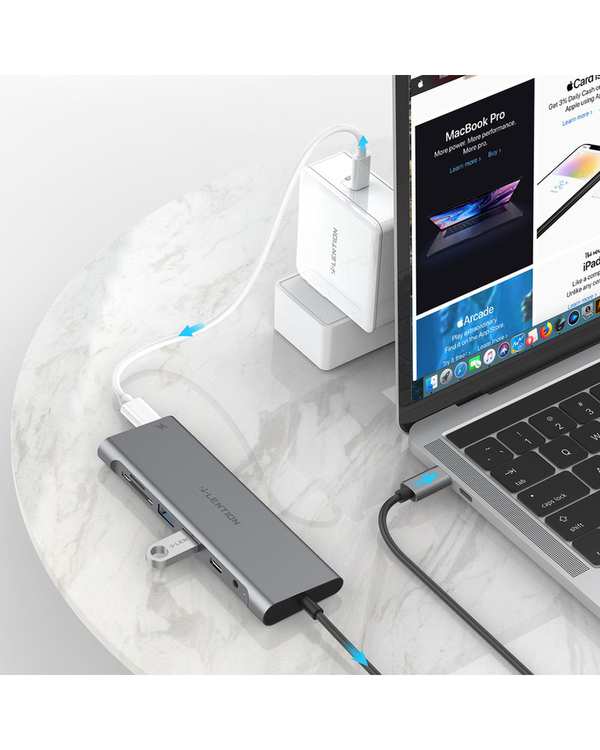 هاب 8 پورت USB-C لنشن Lention مدل C37-1M خاکستری - تصویر 6