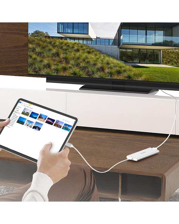 هاب 8 پورت USB-C لنشن Lention مدل C37-1M نقره ای - تصویر 3