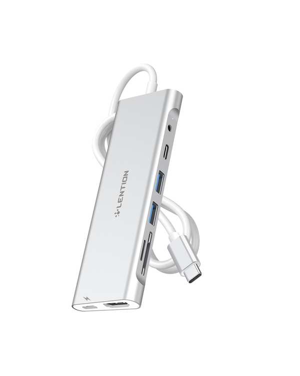 هاب 8 پورت USB-C لنشن Lention مدل C37-1M نقره ای - تصویر 5