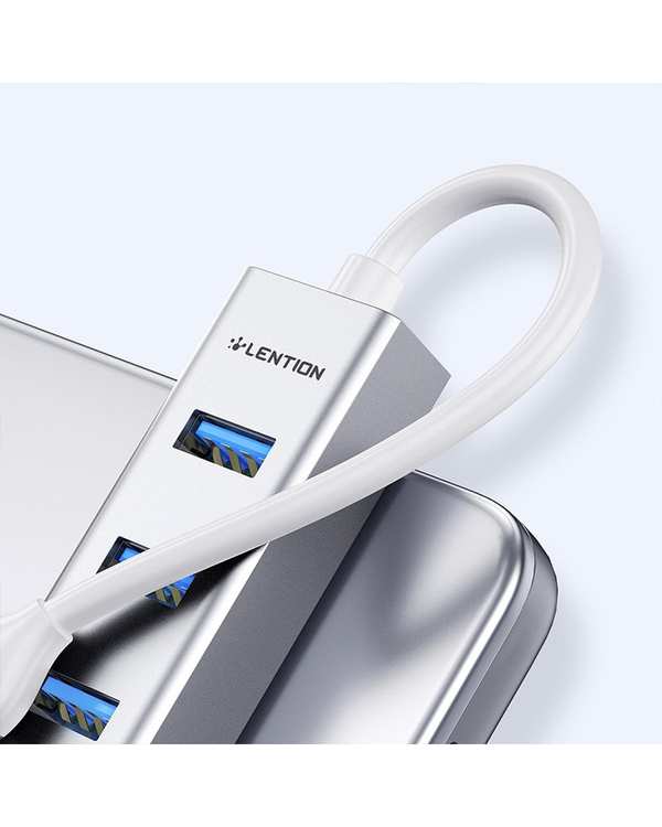 هاب 4 پورت USB-A لنشن مدل H22S نقره ای - تصویر 4
