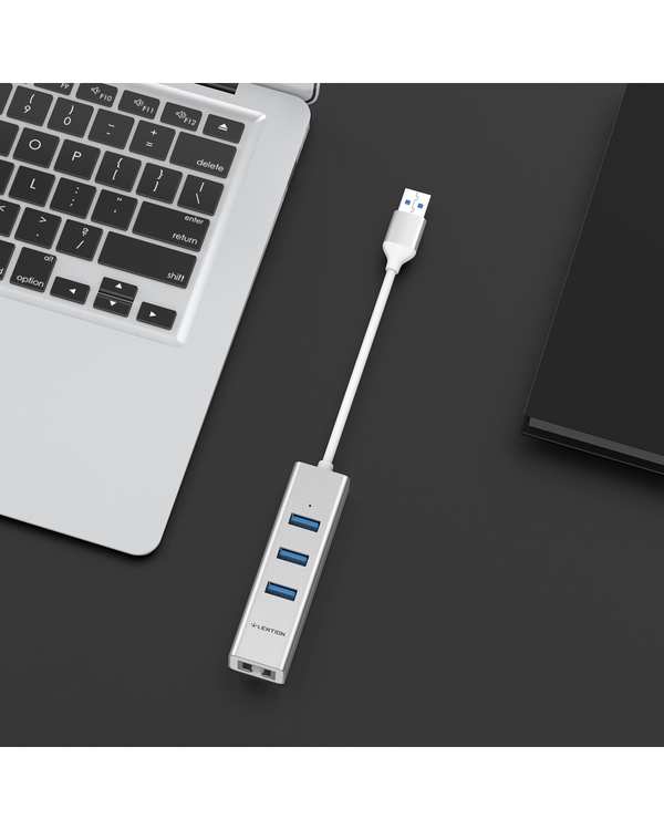 هاب 4 پورت USB-C لنشن Lention مدل H23S نقره ای - تصویر 2