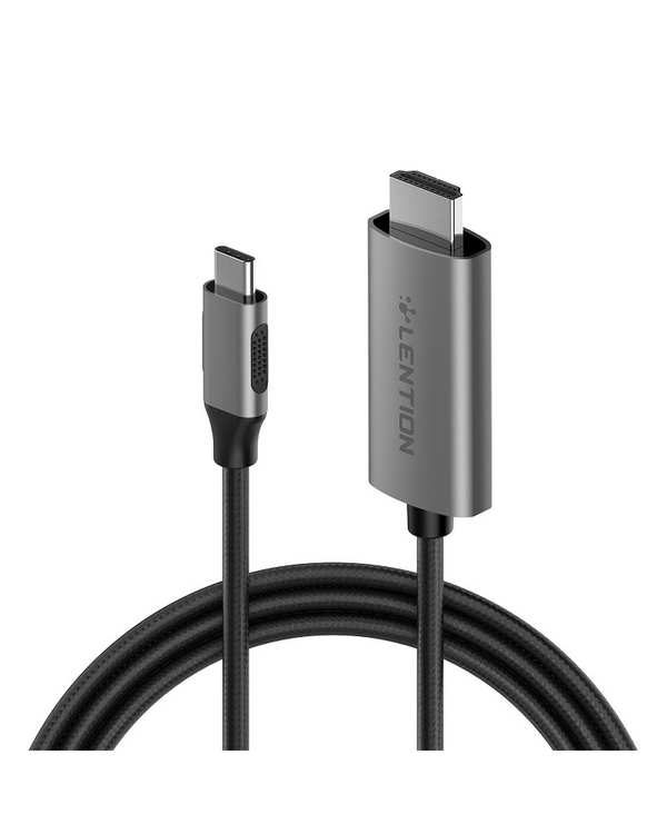 کابل تبدیل USB-C به HDMI لنشن Lention مدل CU707 طول 1.8 متر خاکستری - تصویر 4