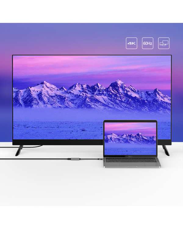 مبدل USB-C به HDMI لنشن Lention مدل CU607H خاکستری - تصویر 3