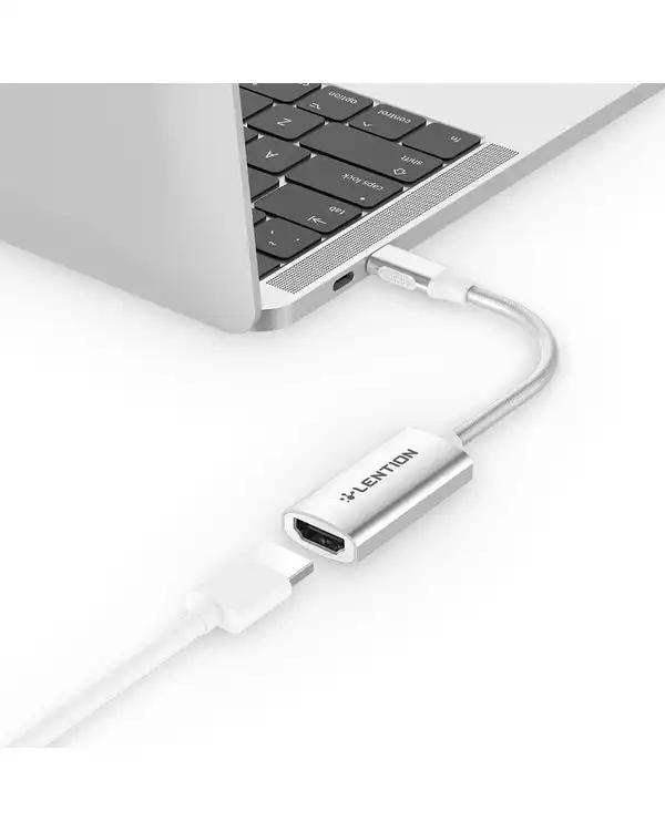 مبدل USB-C به HDMI لنشن Lention مدل CU607H نقره ای - تصویر 3