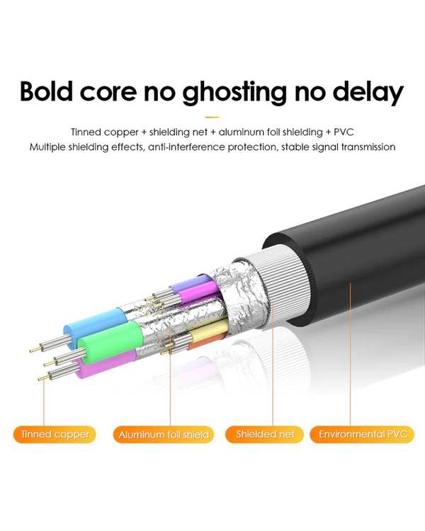 مبدل VGA به HDMI مشکی لنشن Lention مدل VC-VpaH-P1 طول 2 متر - تصویر 3