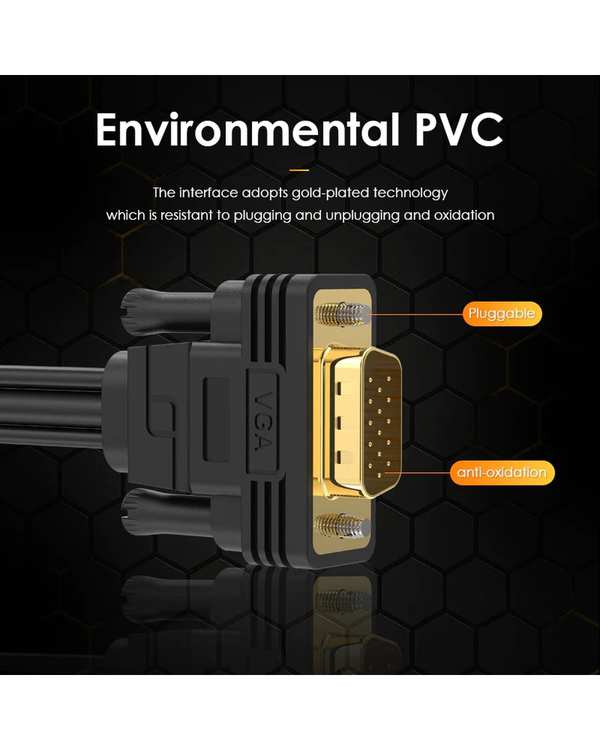 مبدل VGA به HDMI مشکی لنشن Lention مدل VC-VpaH-P1 طول 2 متر - تصویر 5