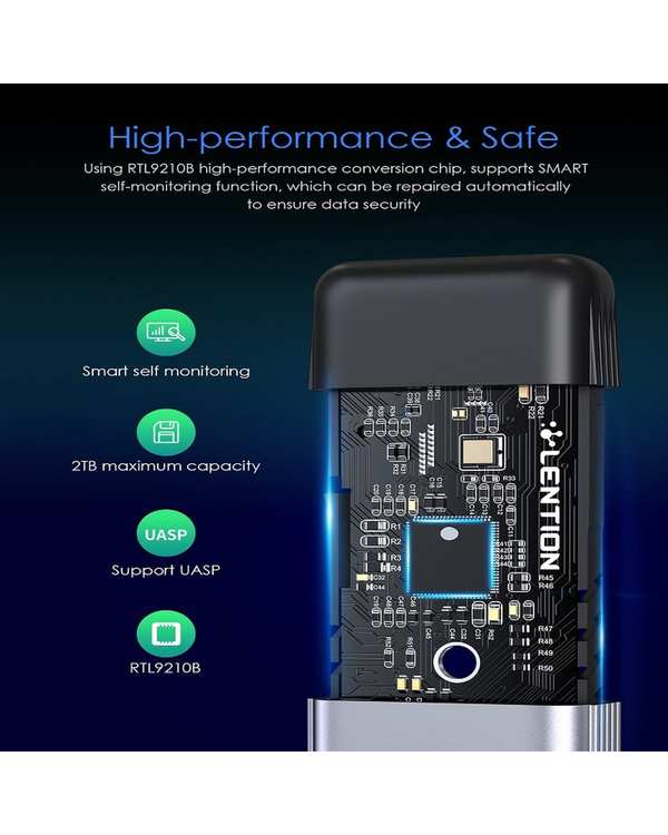 مبدل USB-C به M.2 لنشن Lention مدل C9Elite خاکستری - تصویر 7