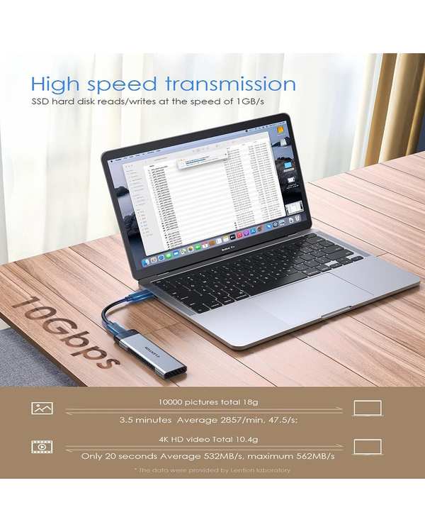 مبدل USB-C به M.2 لنشن Lention مدل C9Elite خاکستری - تصویر 9