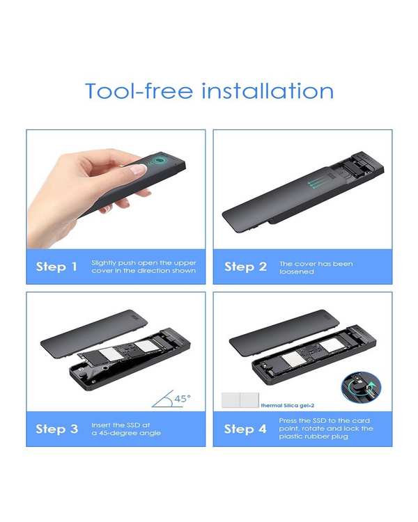 مبدل USB-C به M.2 لنشن Lention مدل C9B مشکی - تصویر 7