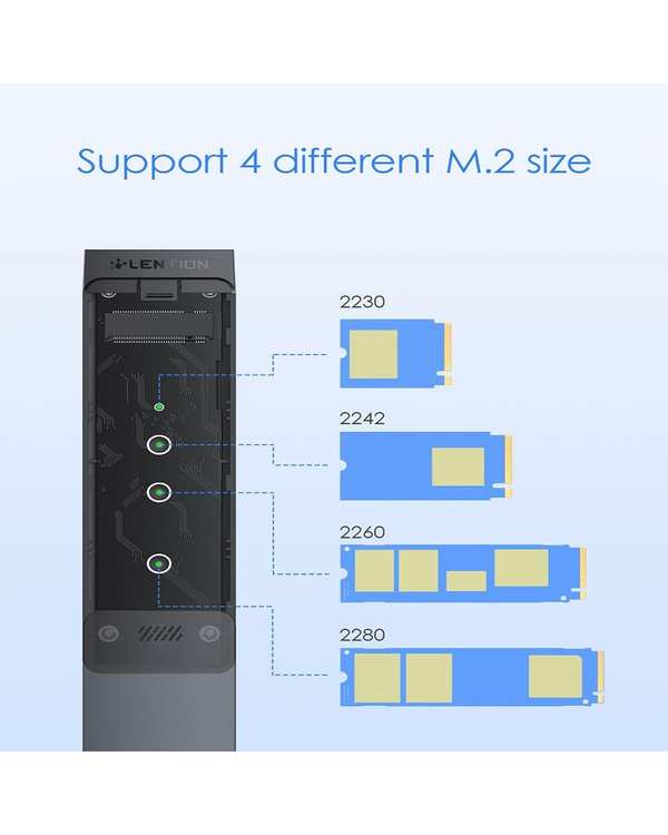 مبدل USB-C به M.2 لنشن Lention مدل C9B مشکی - تصویر 9